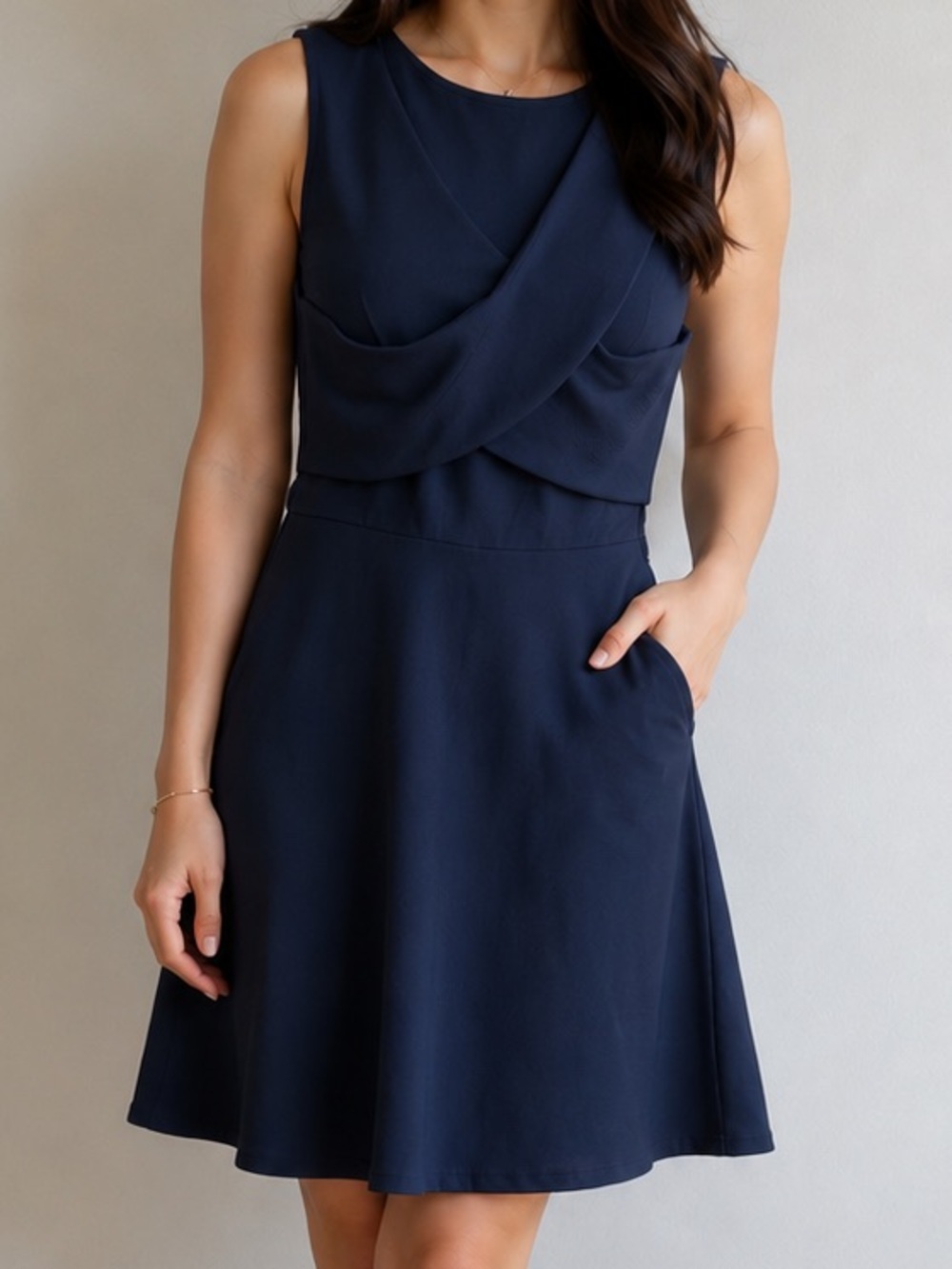 Vero Moda Navy Blue Sleeveless Fit & Flare Dress Size Small